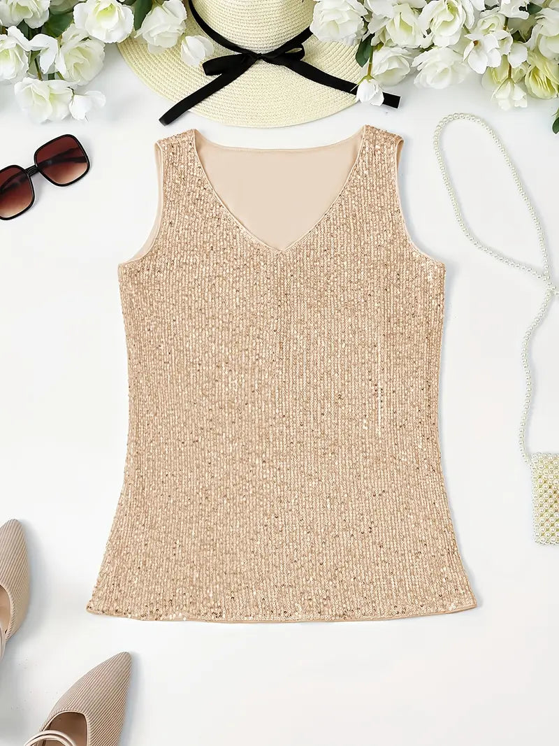 GR | Elegant sleeveless top with sequins