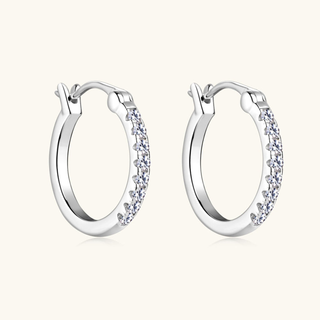 GR | 925 Sterling Silver Moissanite Huggie Earrings