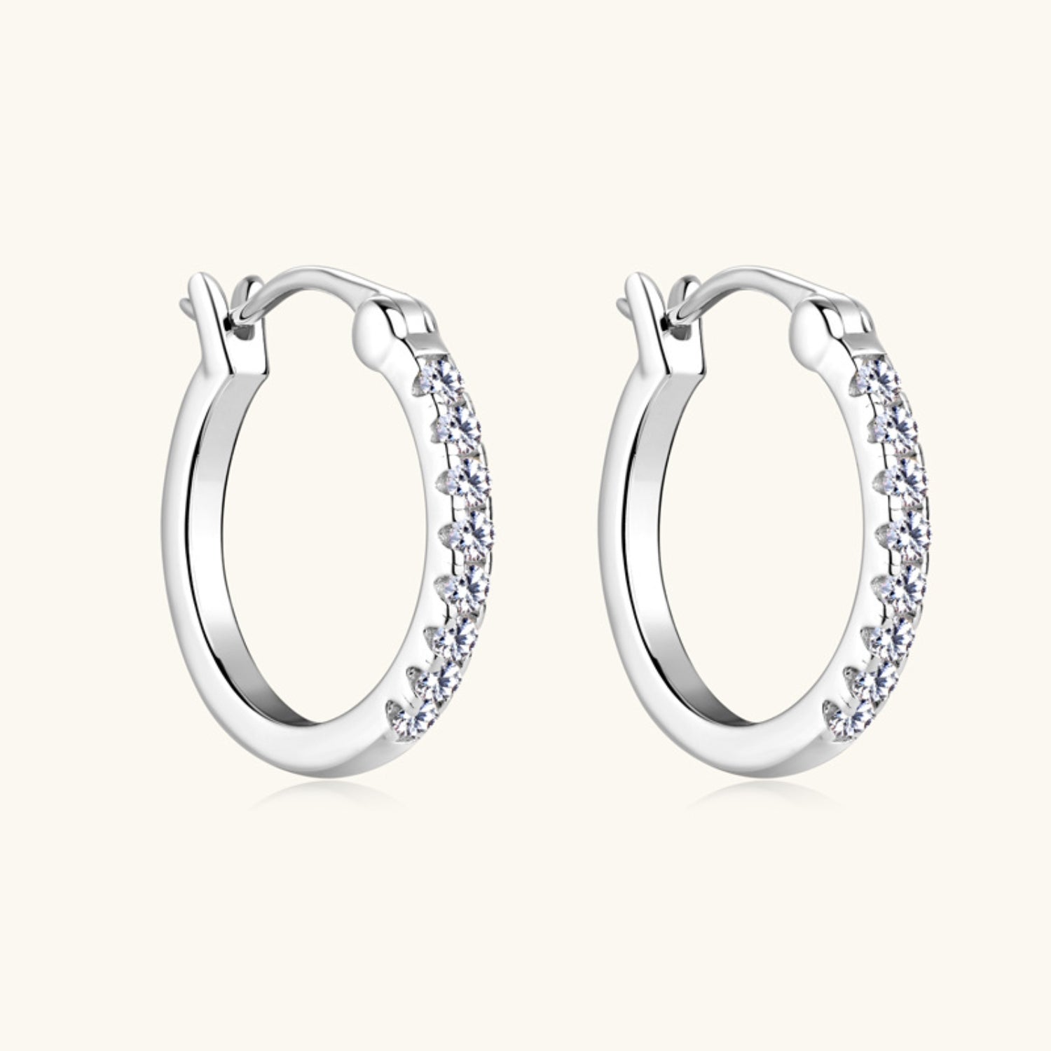 GR | 925 Sterling Silver Moissanite Huggie Earrings