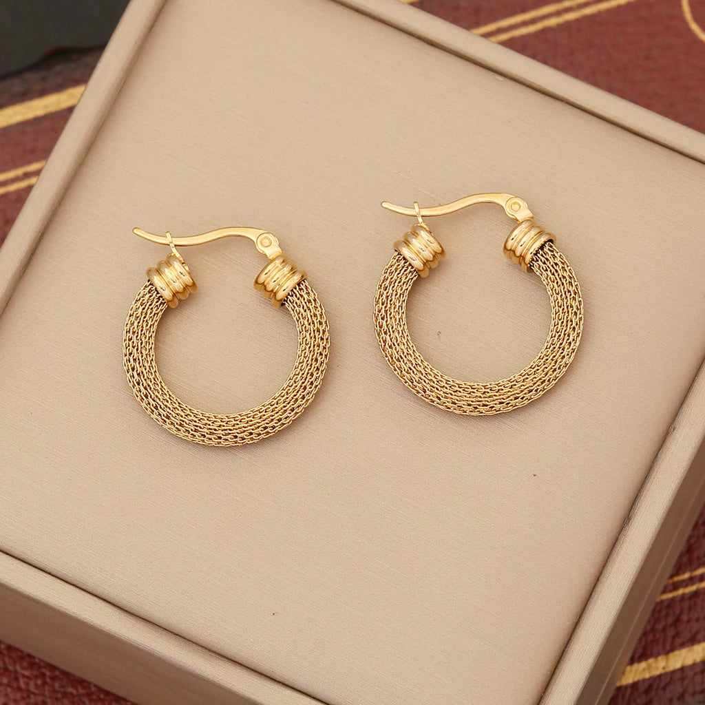 GR | Metal Exaggerated Stainless Steel Stud Earrings