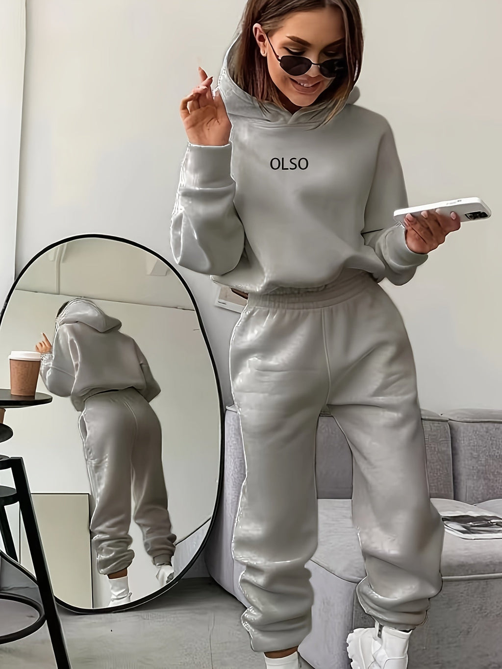 GR | Damen Freizeit Kapuzenpullover und Jogginghosen