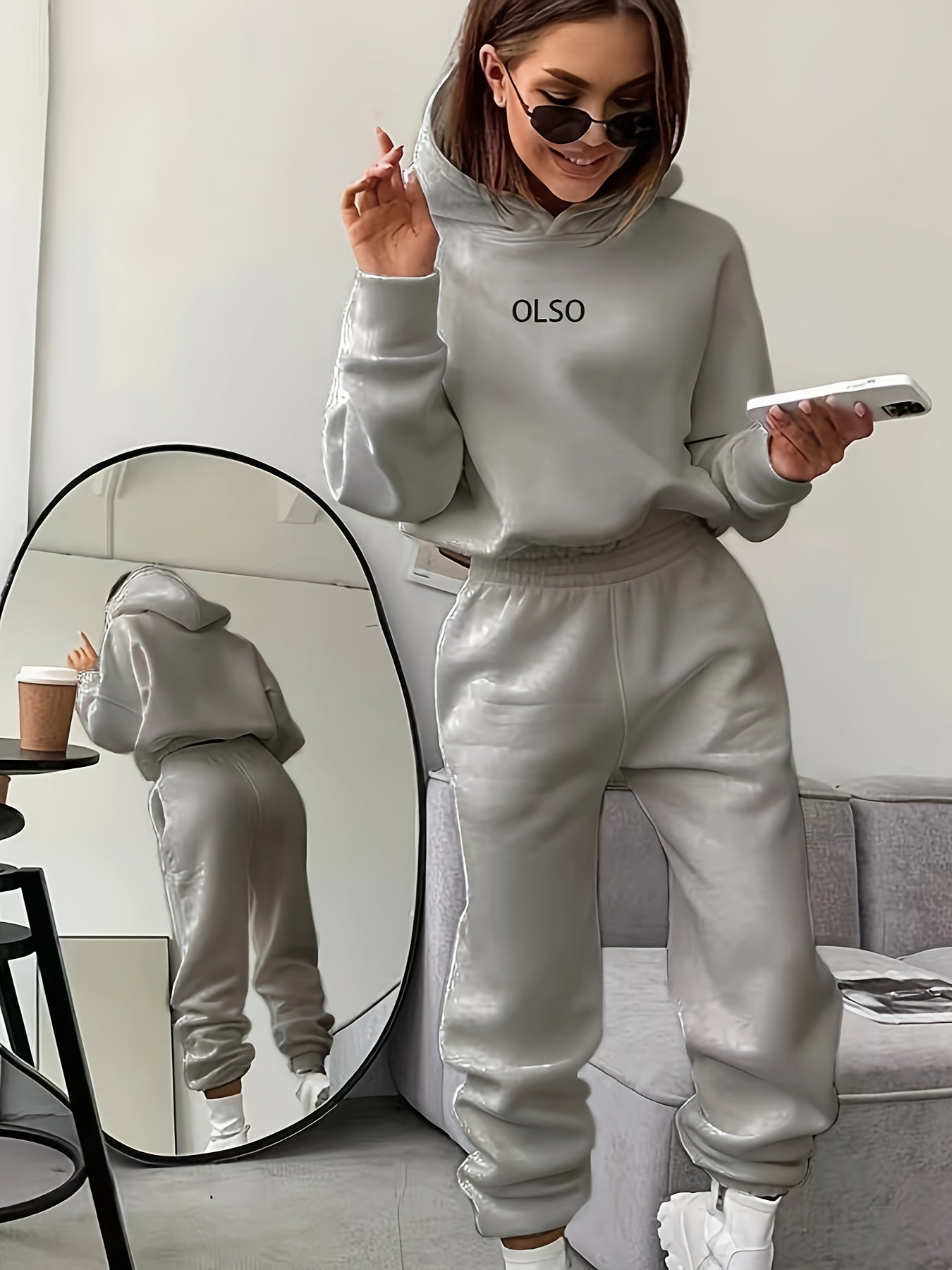 GR | Damen Freizeit Kapuzenpullover und Jogginghosen
