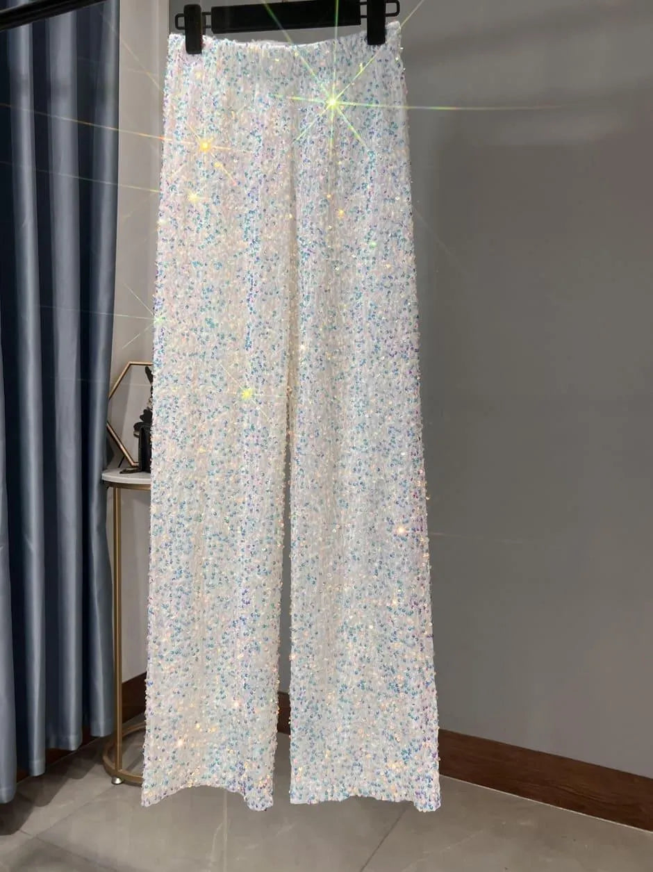 GR | Wide-leg sun pants with sequins