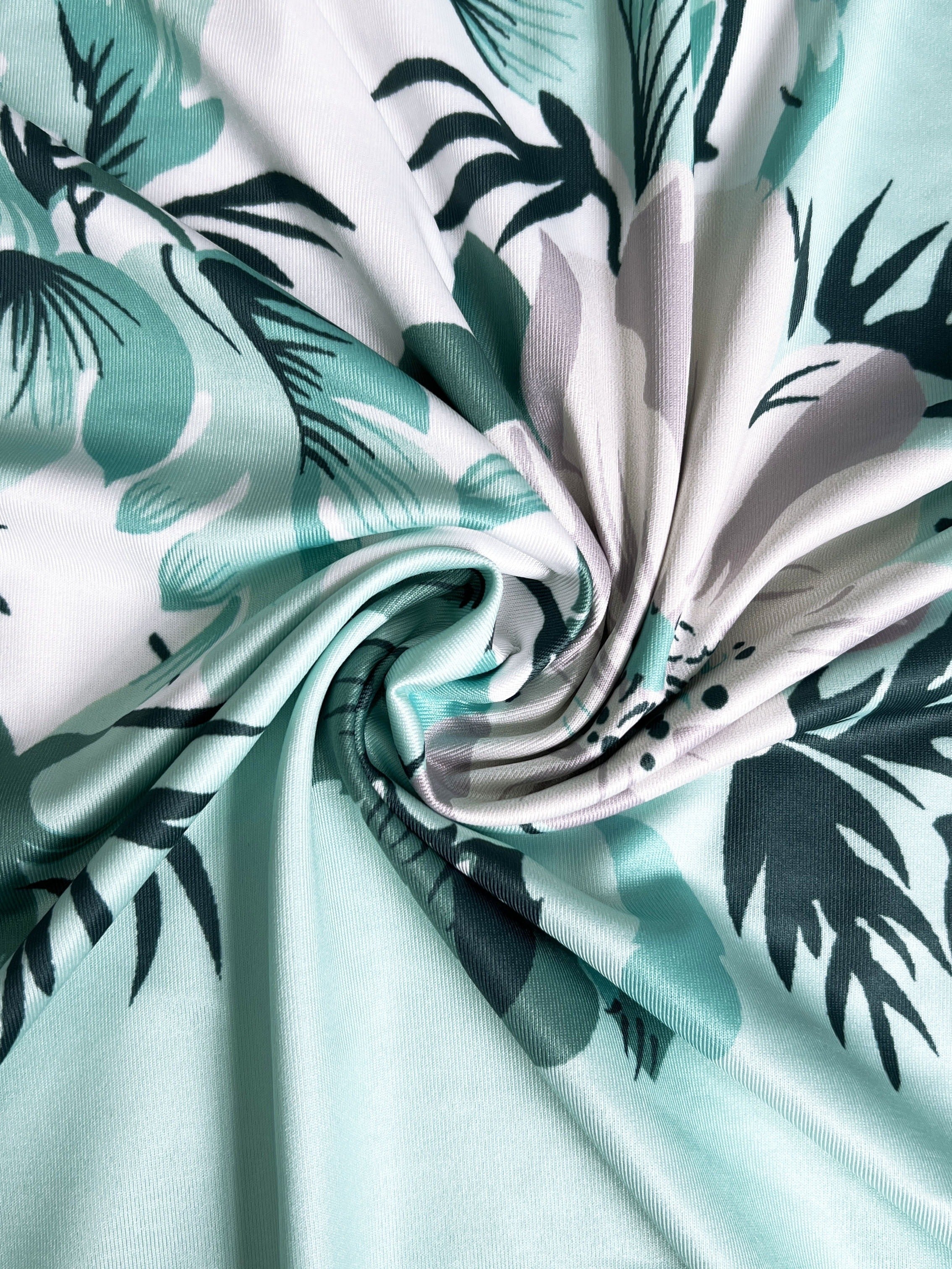 GR Dress | Elegant turquoise long blazer/dress set with floral pattern