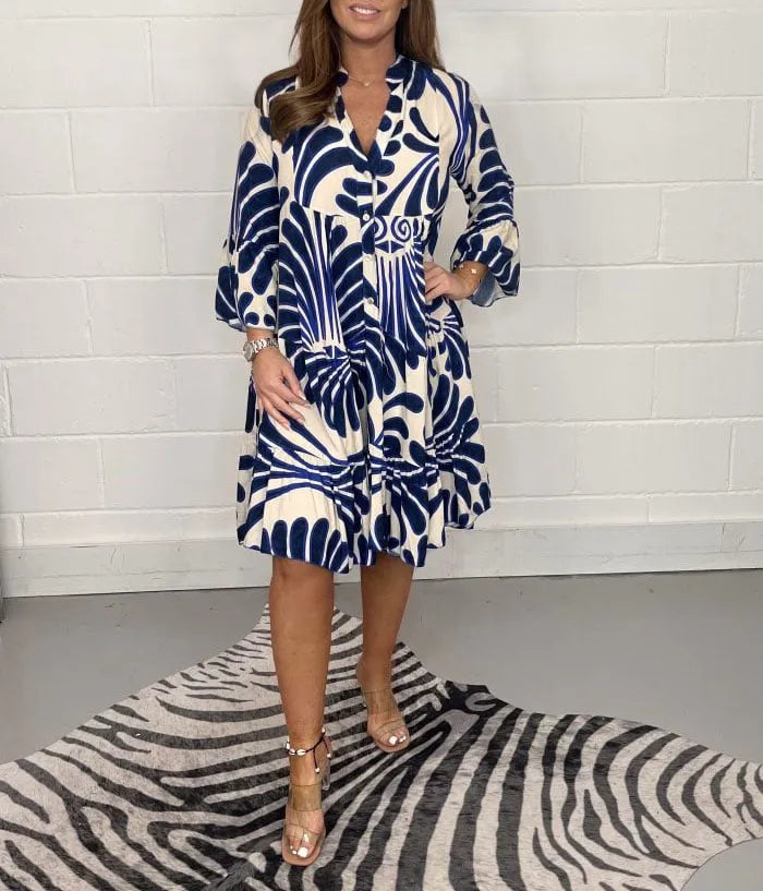 Elegant summer dress with a V-neck
