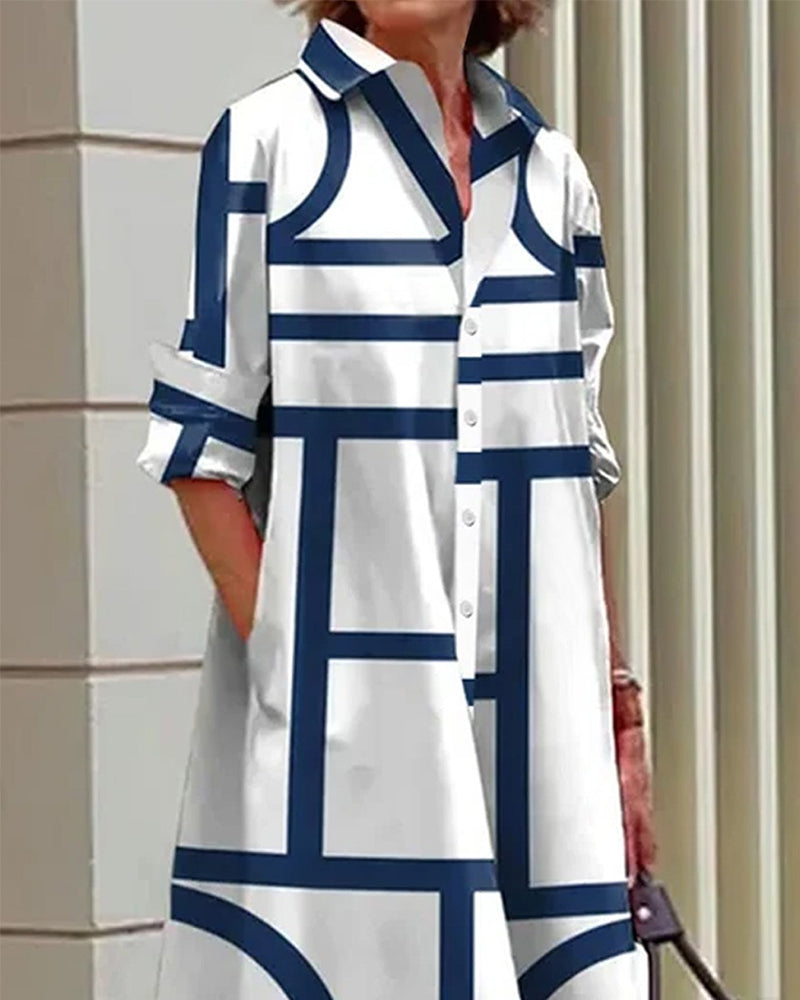 GR | Dress with pockets and geometric print