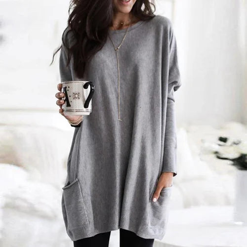 GR | Tunic with pockets - comfortable women's oversized top