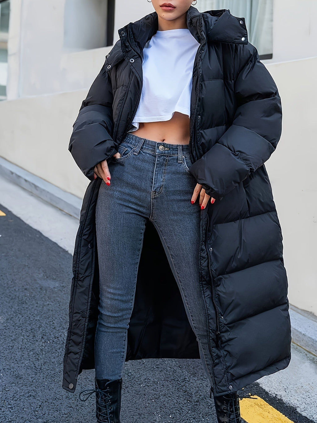GR Long Fleece Puffer Winter Jacket for Women | Ideal for Winter