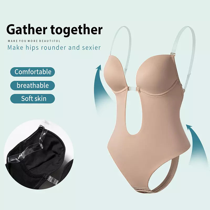 GR | Tiefer V-Ausschnitt Körperformender Bodysuit