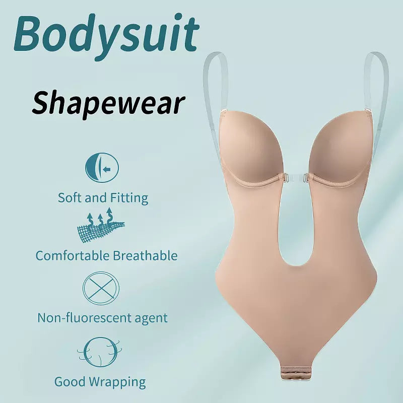 GR | Tiefer V-Ausschnitt Körperformender Bodysuit