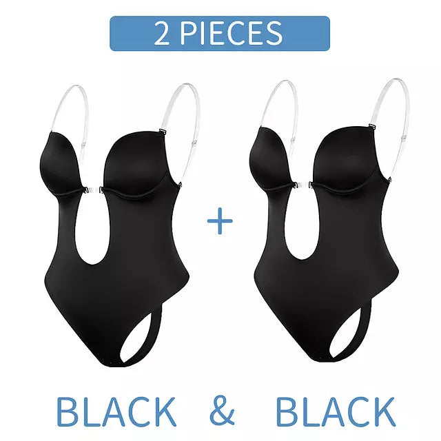 GR | Tiefer V-Ausschnitt Körperformender Bodysuit