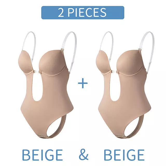 GR | Tiefer V-Ausschnitt Körperformender Bodysuit