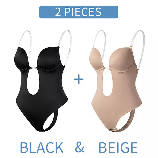 GR | Tiefer V-Ausschnitt Körperformender Bodysuit