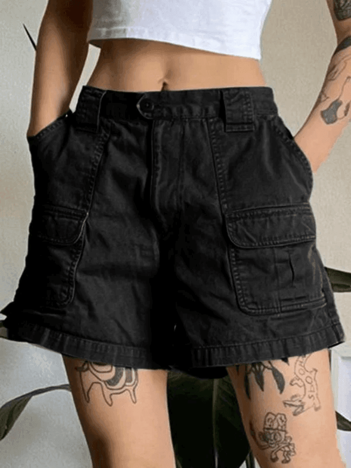 GR | Denim Straight Leg Cargo Shorts