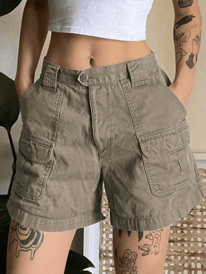 GR | Denim Straight Leg Cargo Shorts
