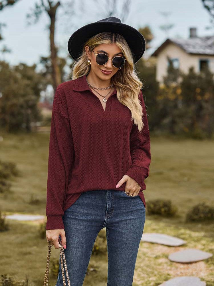 GR - Damen Freizeitpullover mit Kragen