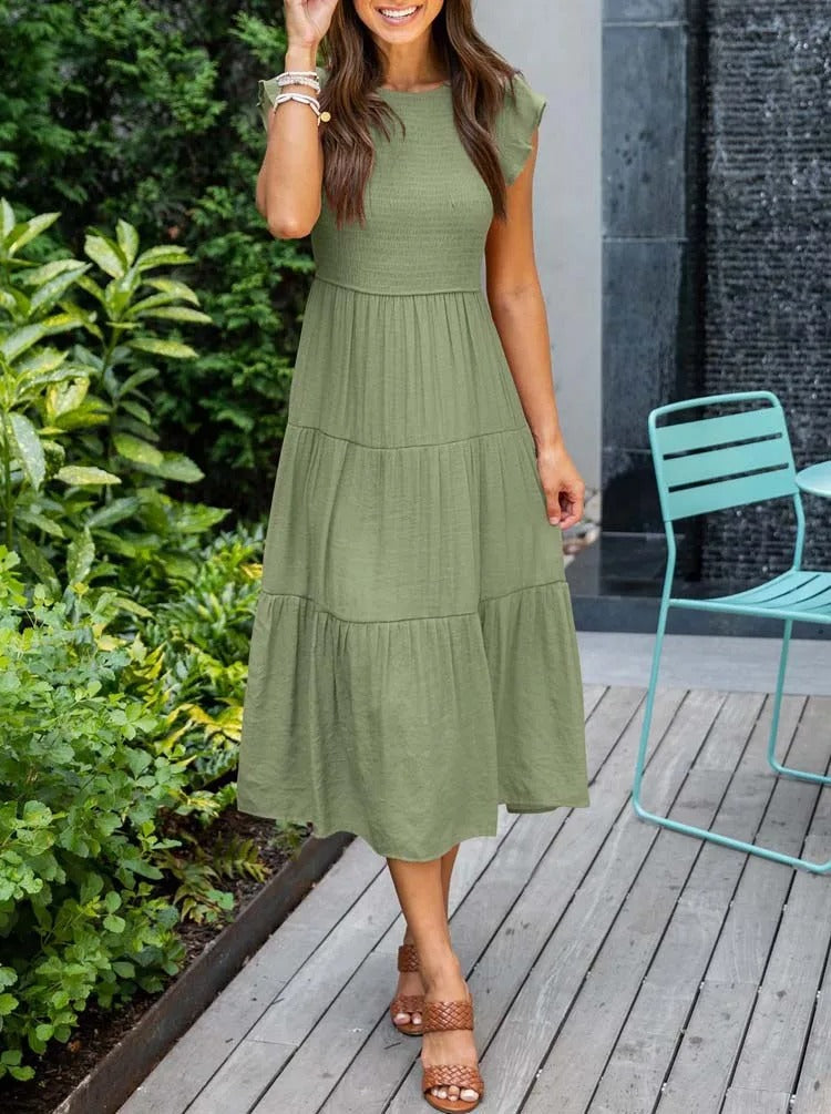 GR | Summer dress with ruffle details and pockets