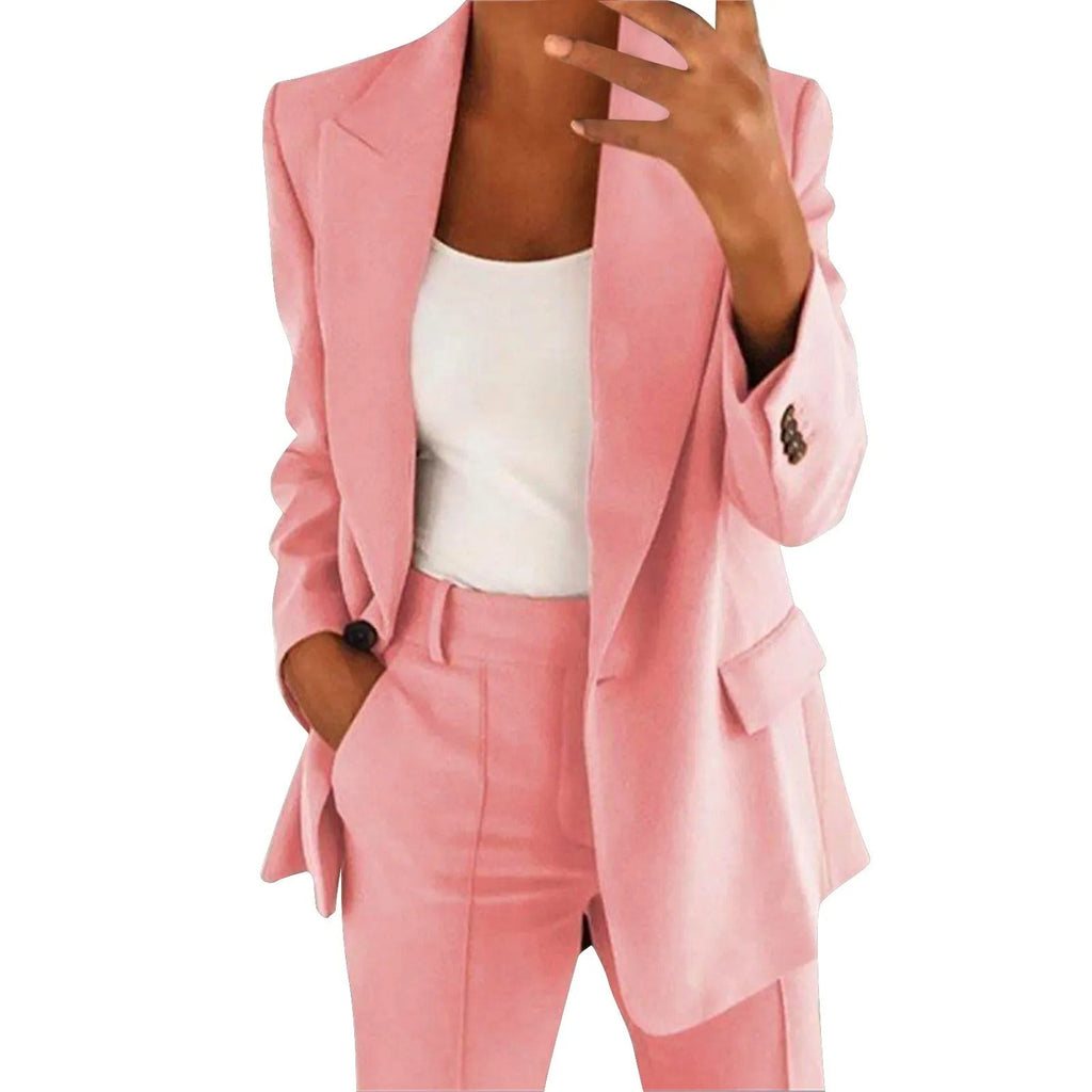 GR | Women's suit with blue jacket and plain trousers
