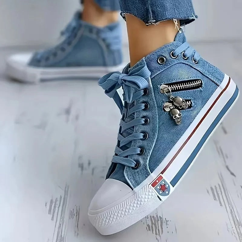 GR | Urban trend sneaker-jeans look & zipper