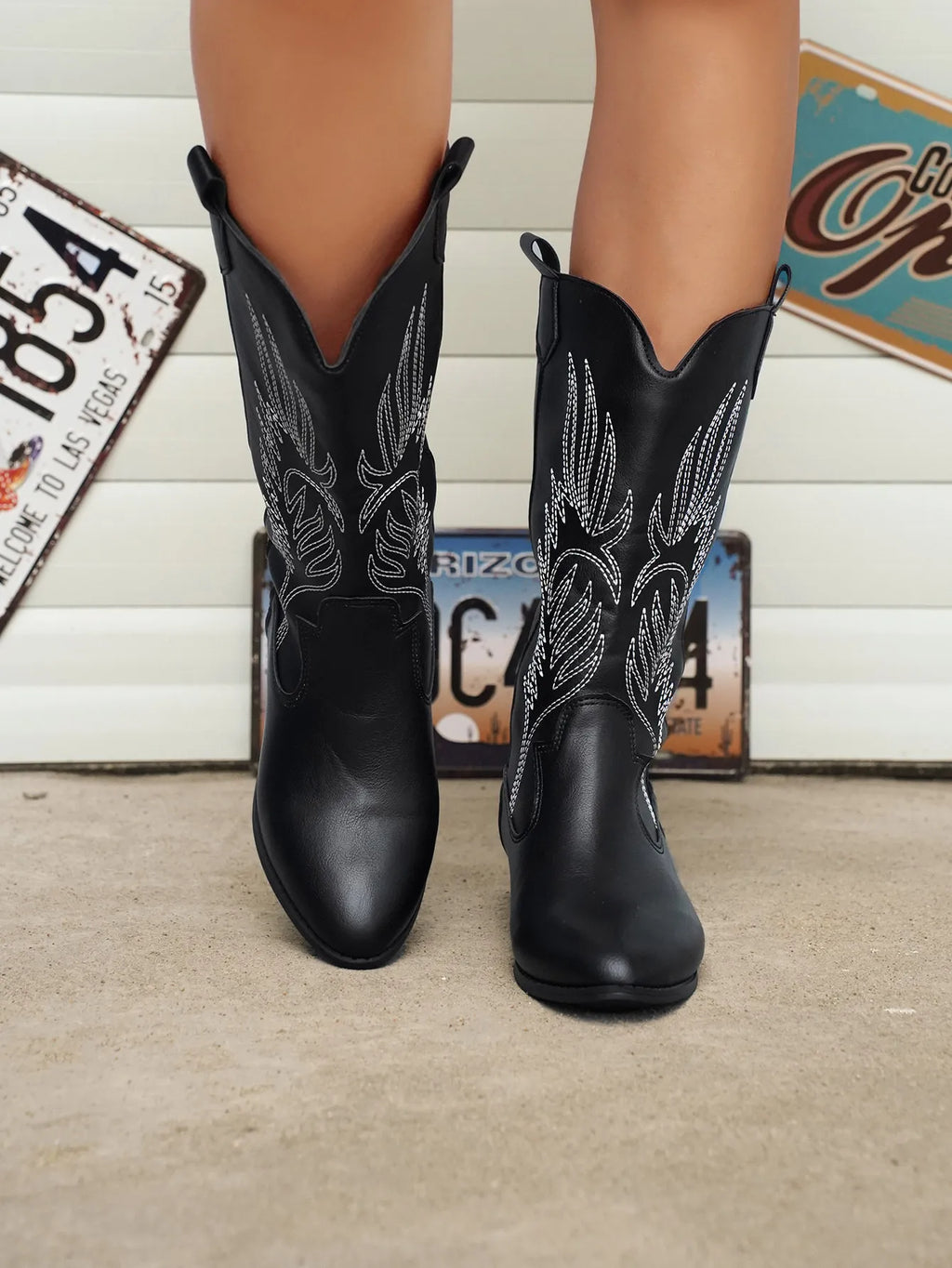 GR - PU leather cowboy boots with soft lining