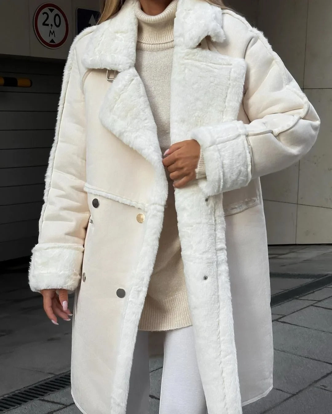 GR | Loose teddy jacket made of lambswool with a casual collar