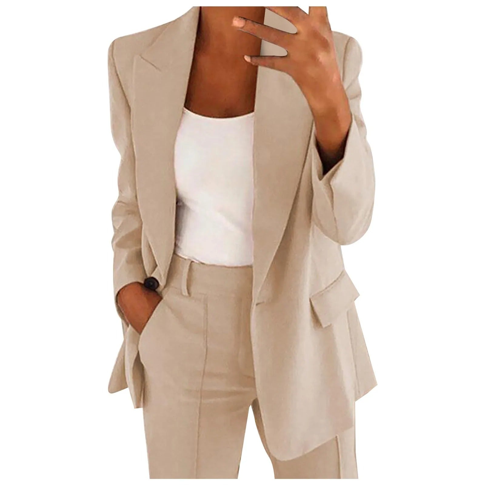 GR | Women's suit with blue jacket and plain trousers