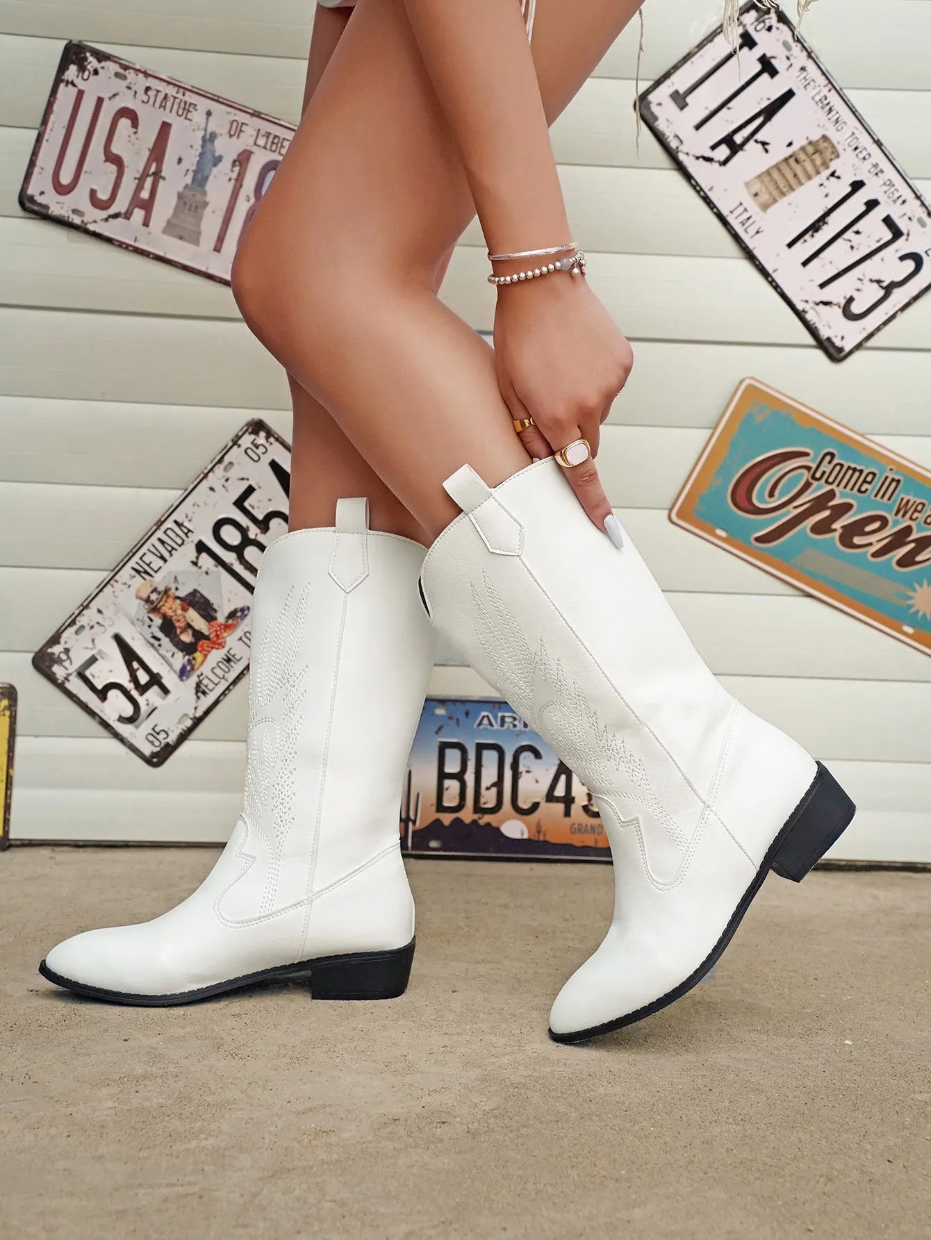 GR - PU leather cowboy boots with soft lining