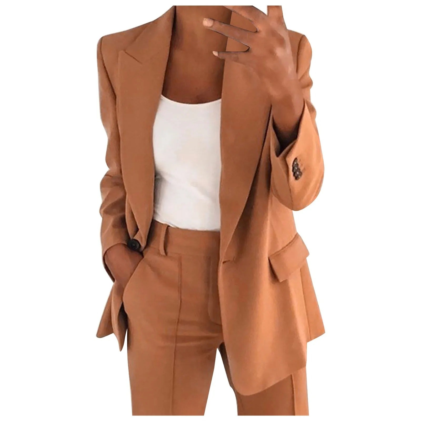 GR | Women's suit with blue jacket and plain trousers