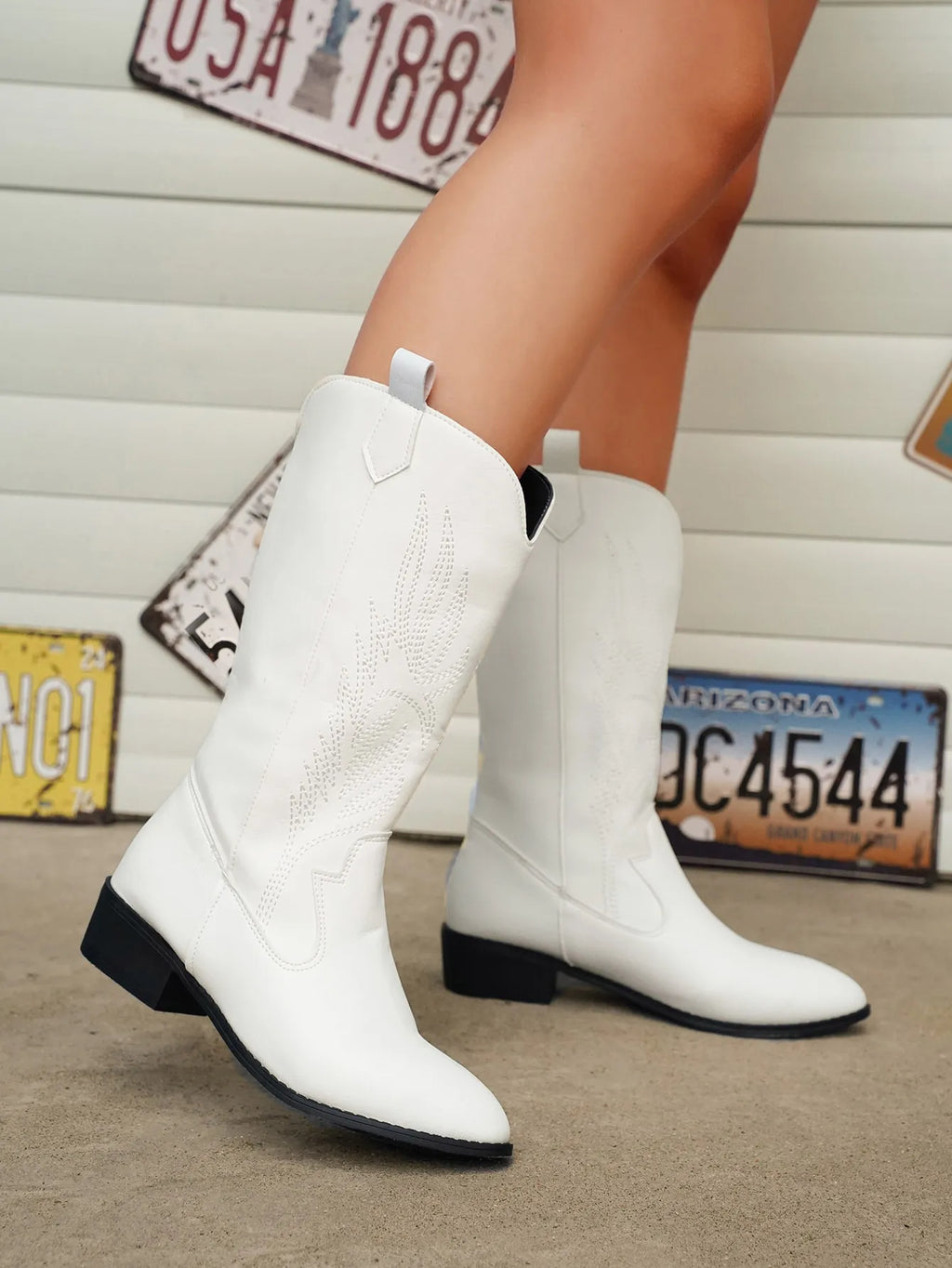 GR - PU leather cowboy boots with soft lining