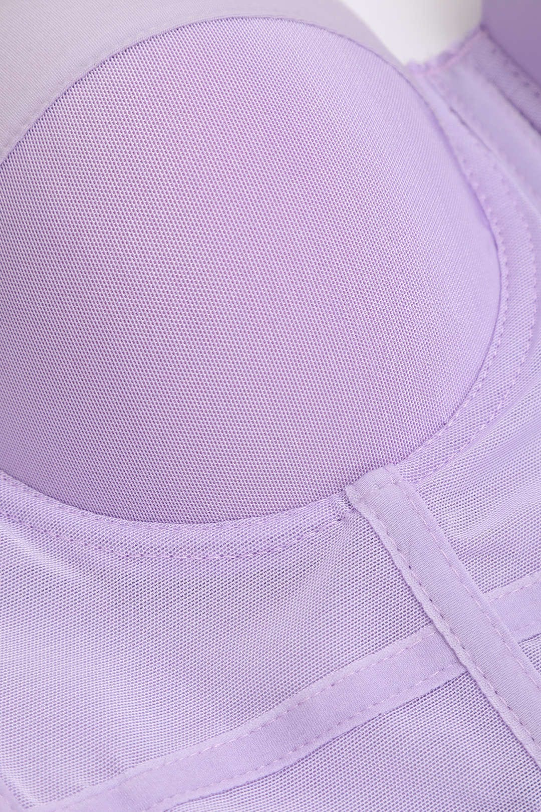 GR | Figure-hugging bustier top with underwire cups and transparent mesh structure
