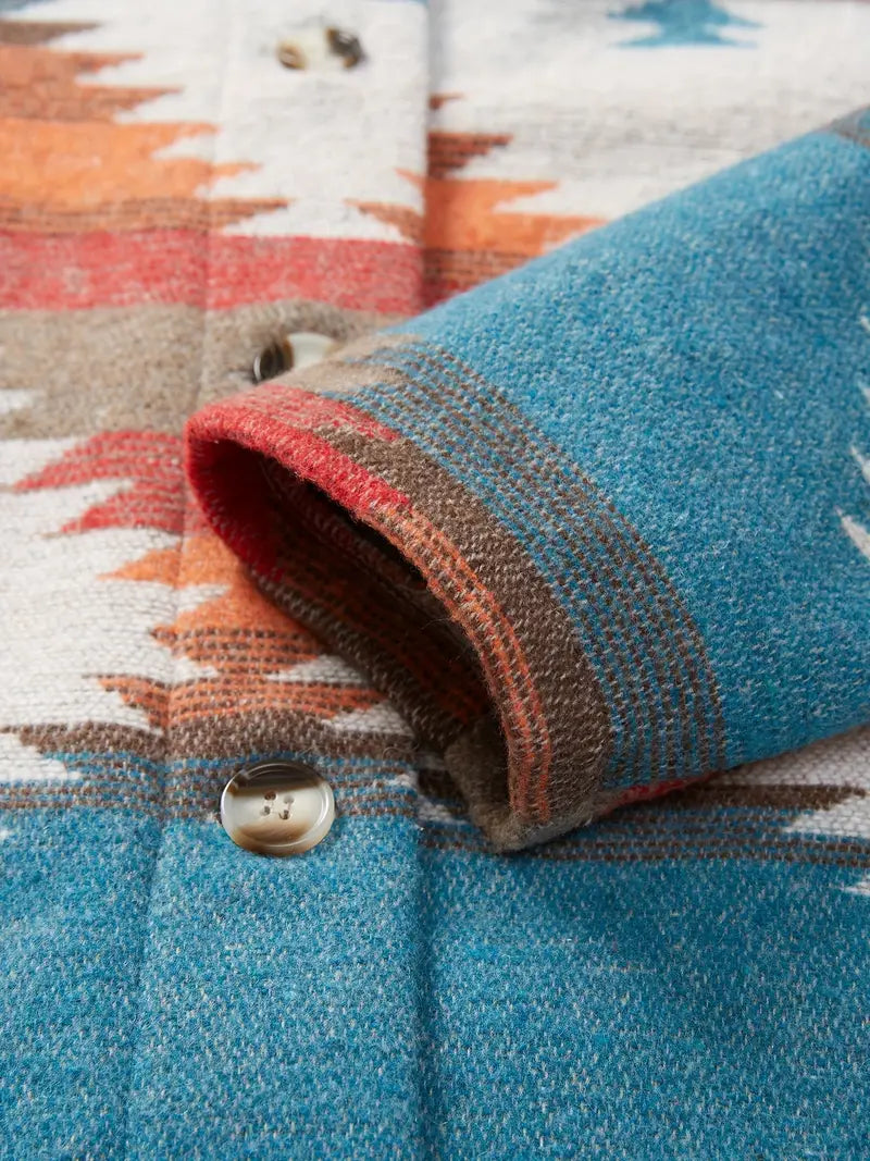 – Woven jacket with printed collar
