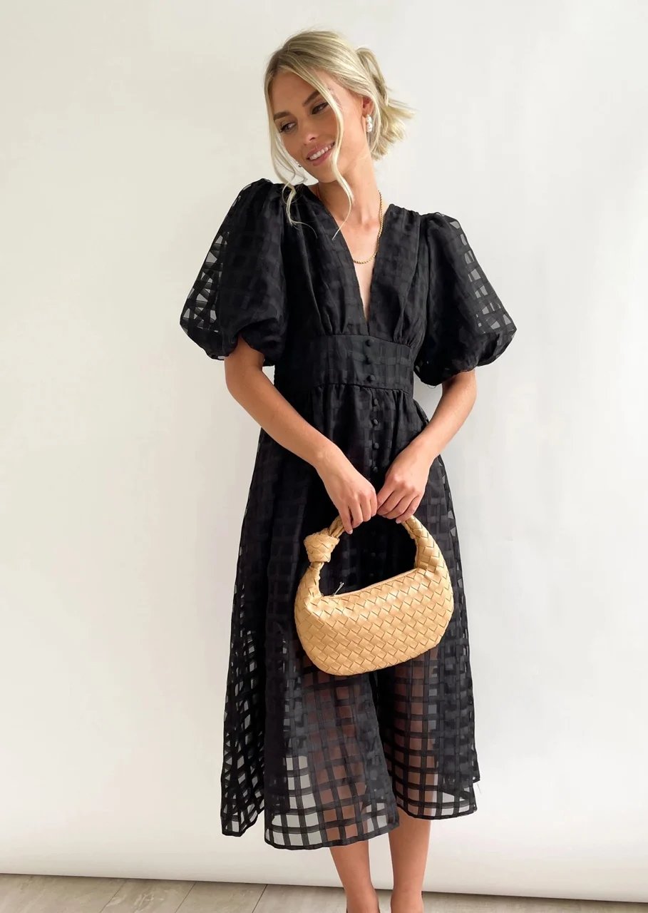 GR | Midikleid mit Puffärmeln