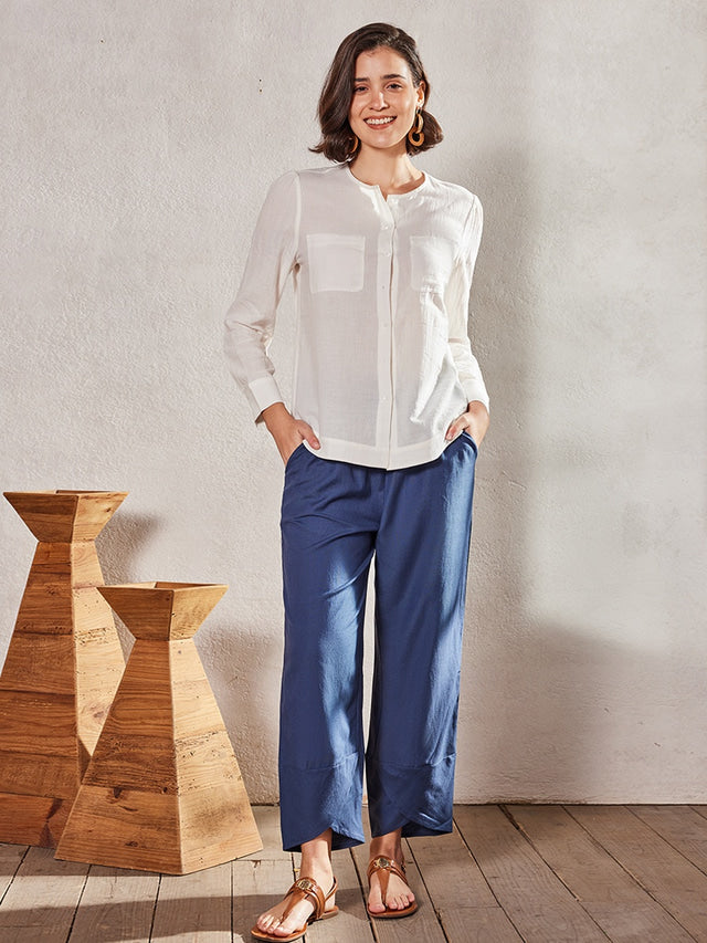 GR | Bequeme Weite Leinenhose für Damen