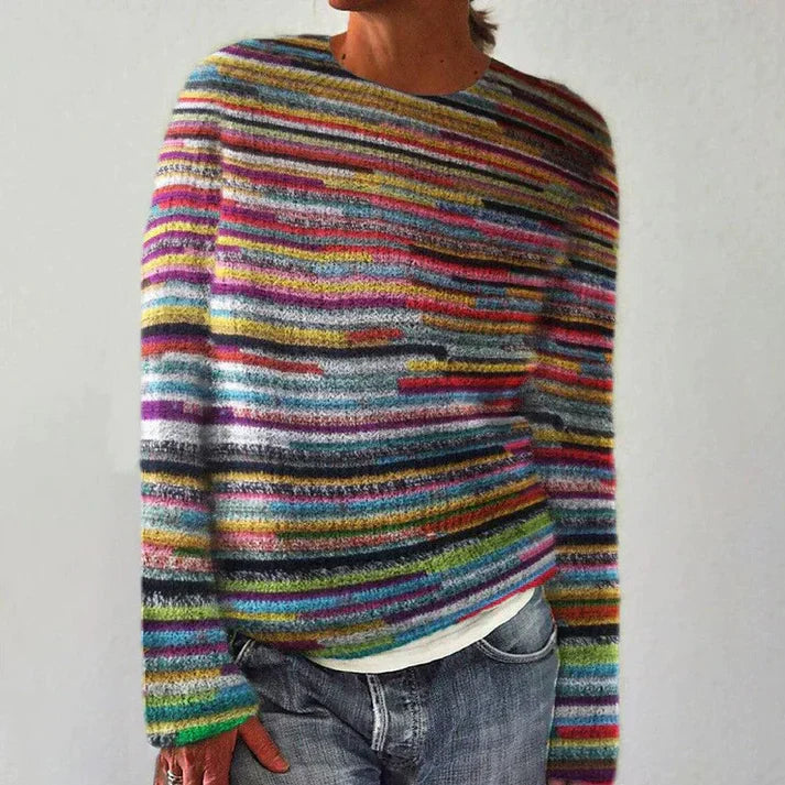GR - Einzigartiger gestreifter Pullover mit langen Ärmeln