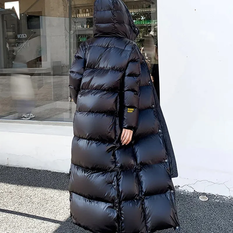 GR - Long down jacket with fur collar