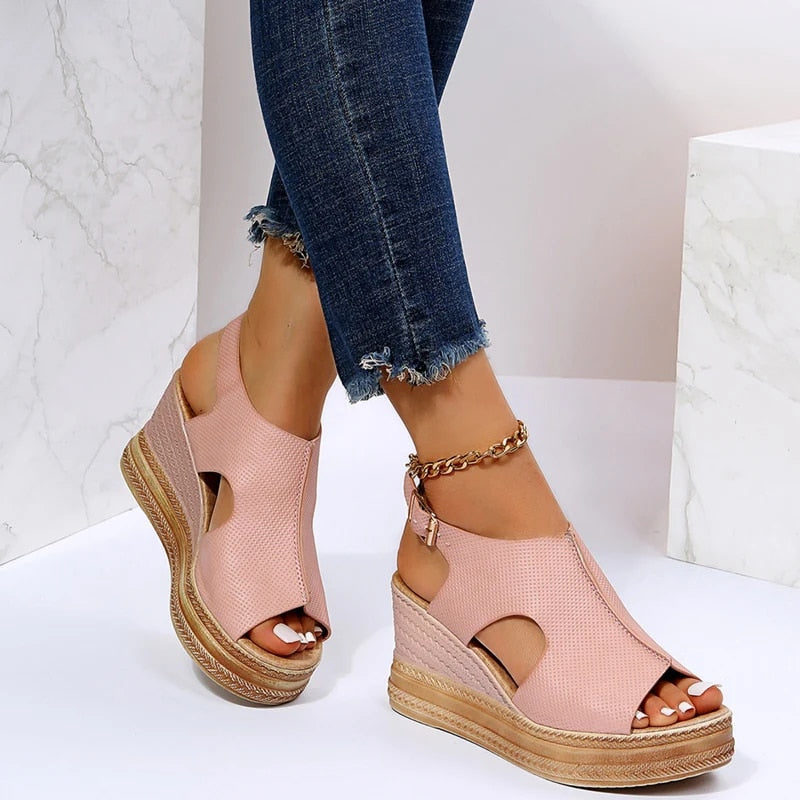GR - Buckle Wedge Sandals