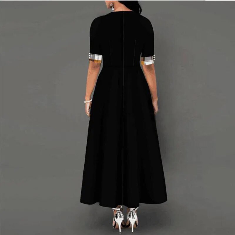 GR - Checkered dress with half sleeves
