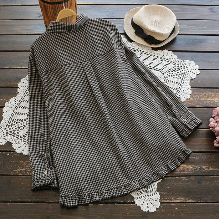 GR | Checked Oversized Linen Shirt
