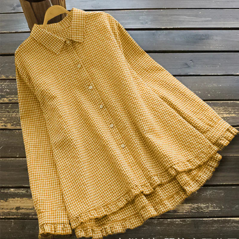GR | Checked Oversized Linen Shirt