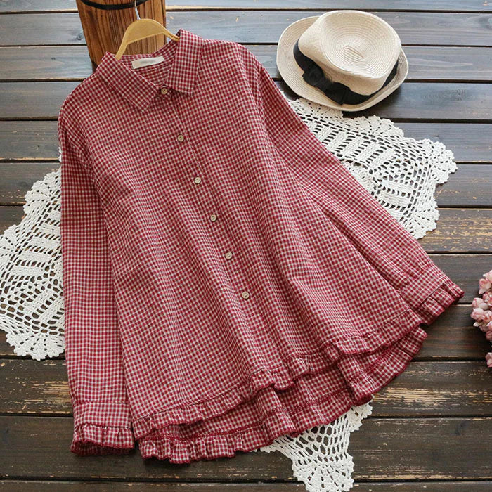 GR | Checked Oversized Linen Shirt