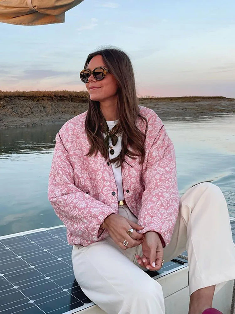 GR | Rosa Sommerjacke Mit Print