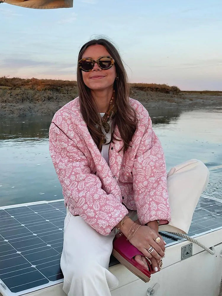 GR | Rosa Sommerjacke Mit Print