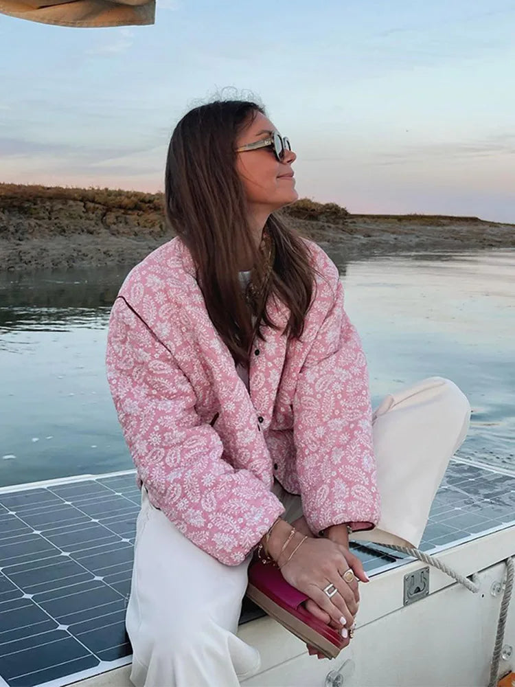GR | Rosa Sommerjacke Mit Print