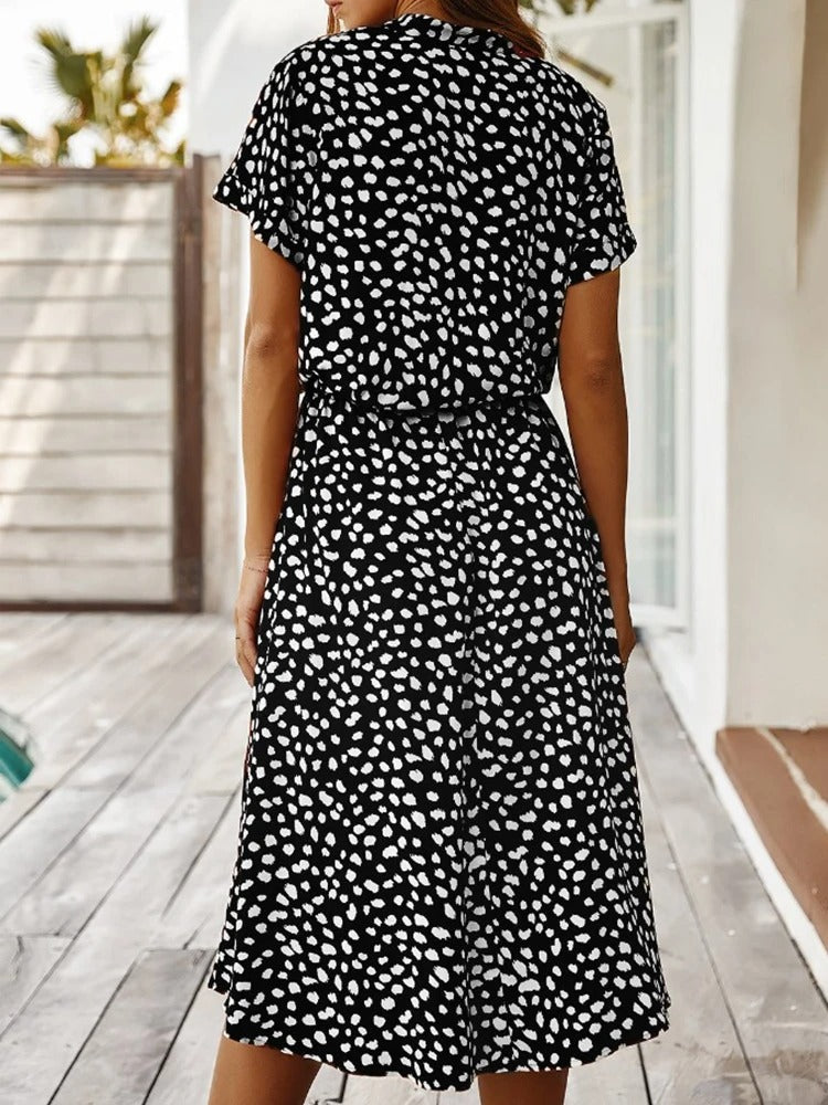 GR Casual Dress | Polka Dot Short-Sleeved Summer Dress 