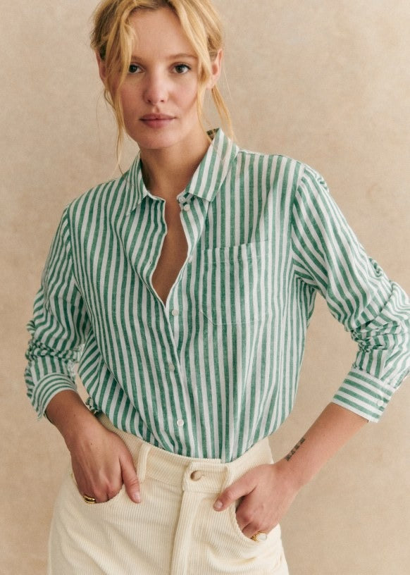 GR | Striped button-down shirt for women