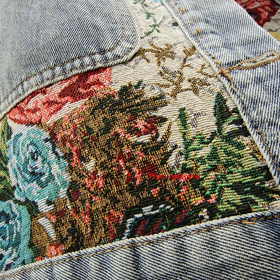 GR | Jeansjacke mit Blumen