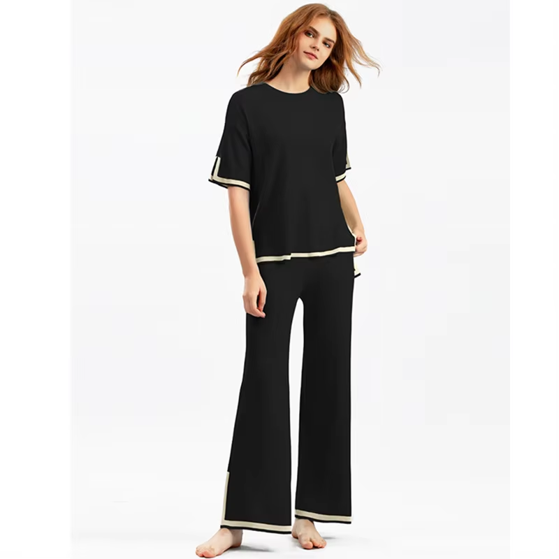 GR | Elegant short-sleeved two-piece set made of ice silk