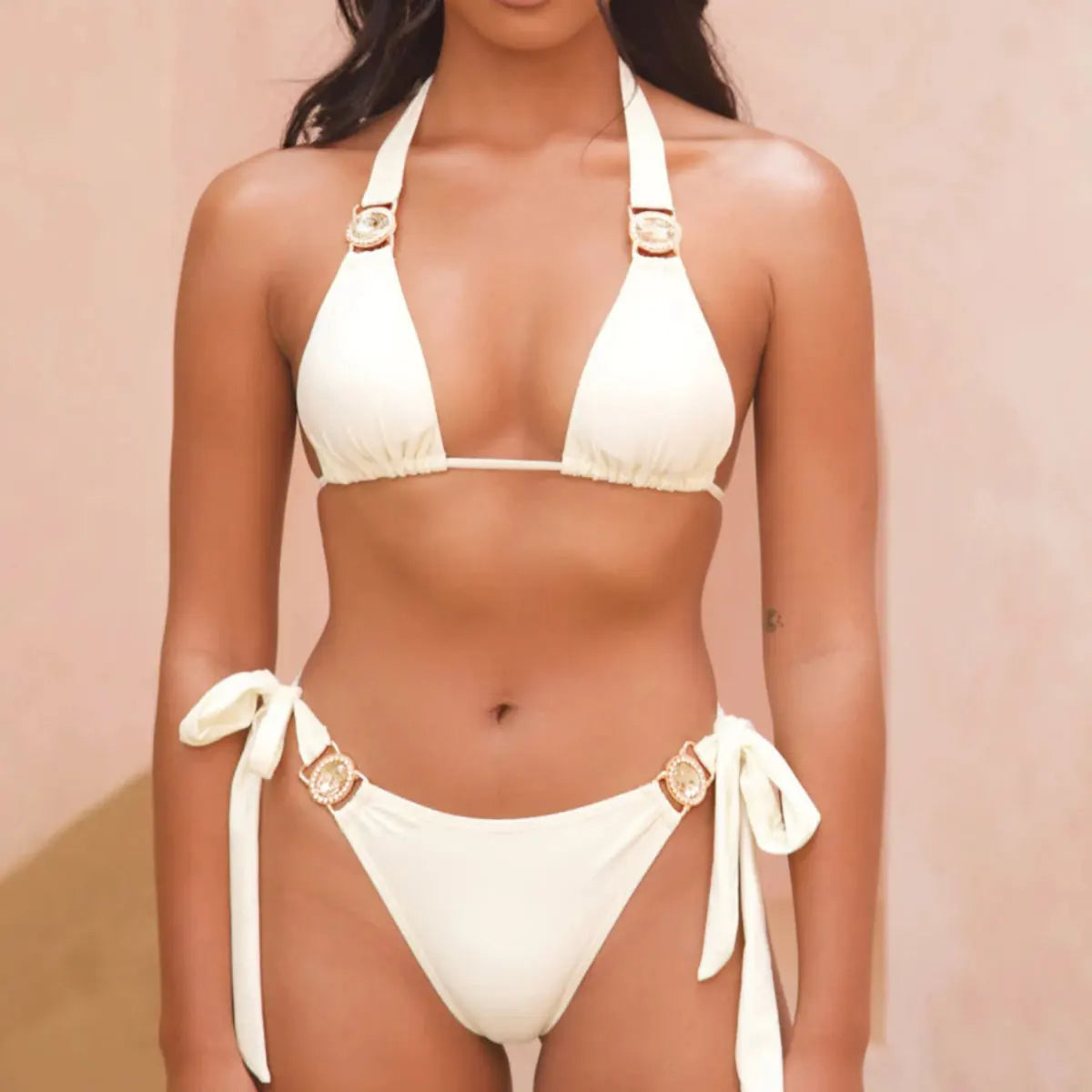 GR Bikini with white crystal choker by ByVera