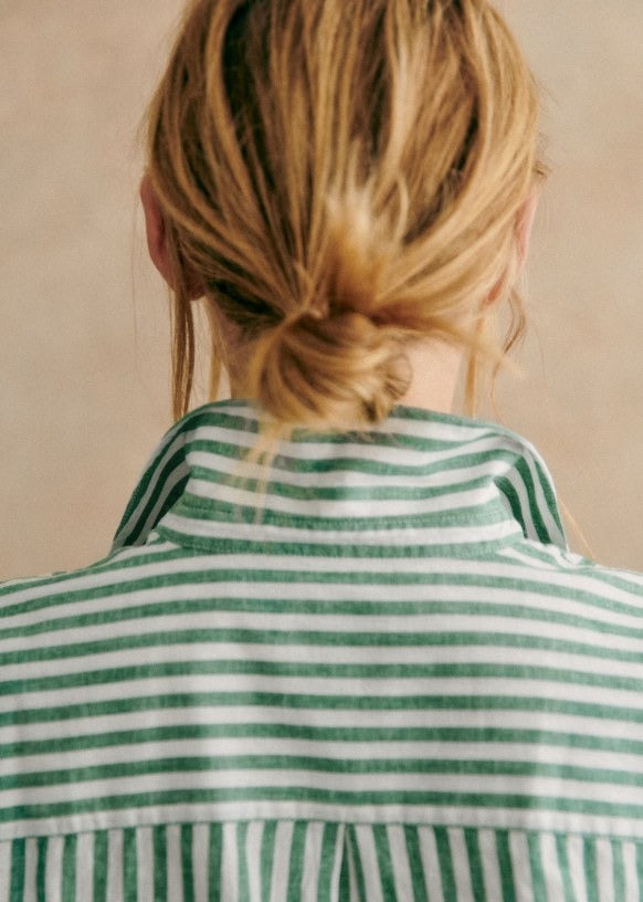 GR | Striped button-down shirt for women