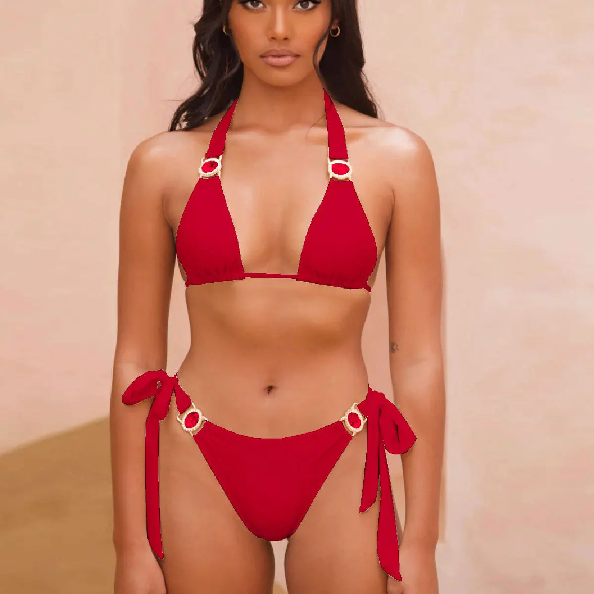 GR Bikini with white crystal choker by ByVera